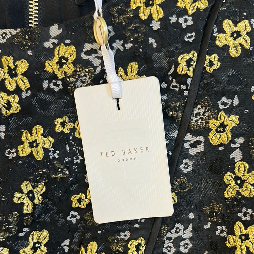 Ted Baker Black and Gold Floral Dress - Picture 2 of 10